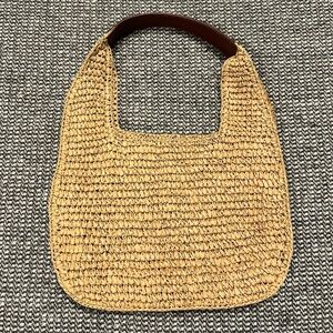 J. Crew Tan Hand knotted Straw Shoulder Bag